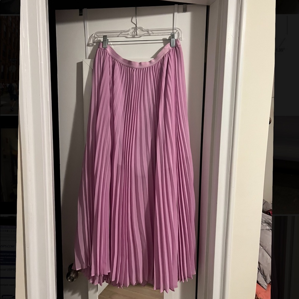 Free People pleated lilac midaxi skirt